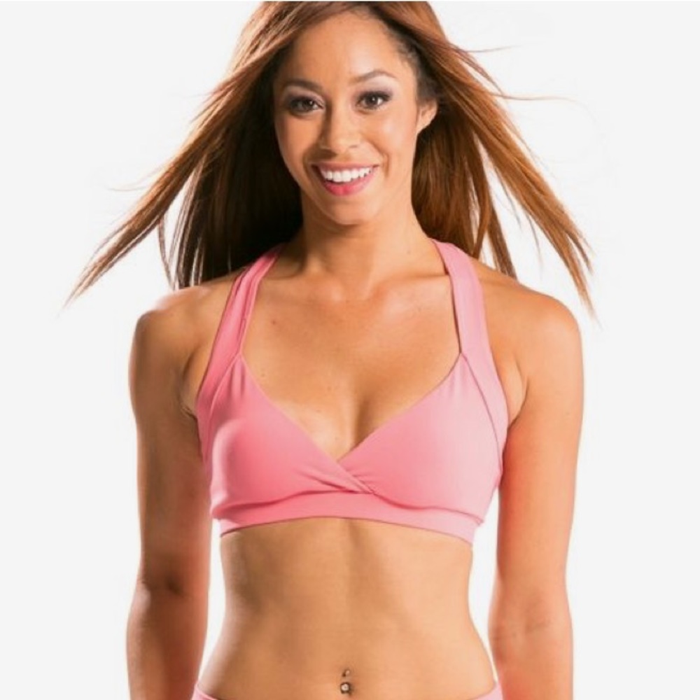 Coral Halter Sports Bra w/ Removable Padding